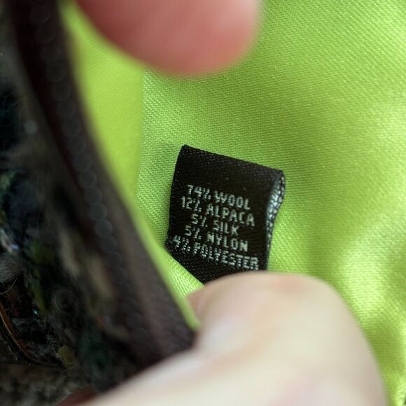 Coach Alpaca Wool Tweed Silk Wristlet Clutch Wallet Brown Suede Trim Y2K NWT - Picture 8 of 9